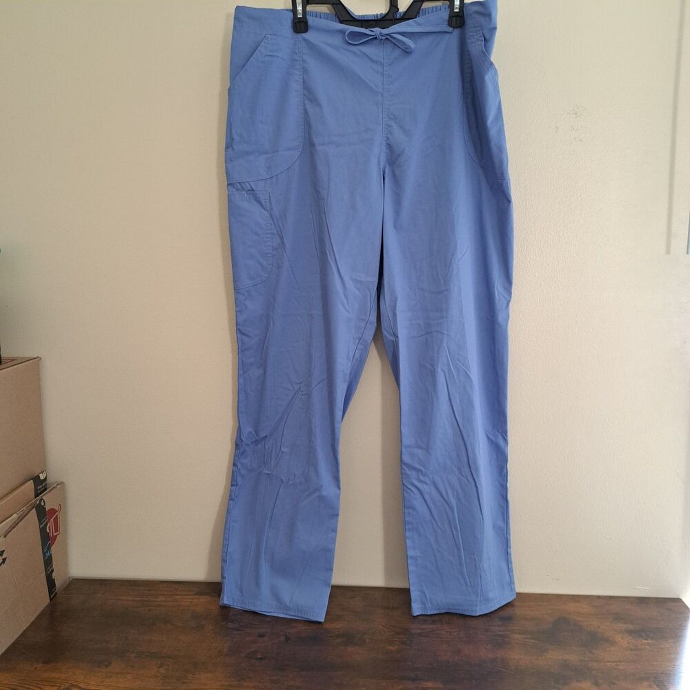 Scrubstar Unisex Light Blue Medical Scrub Pants Solid Pattern Size XL